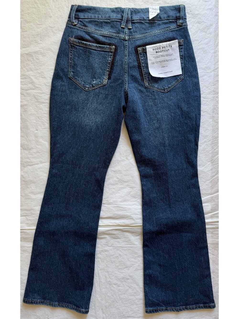 GOOD AMERICAN NWT GOOD PETITE INDIGO704 BOOTCUT JEAN. SIZE 4/27 - Picture 10 of 15